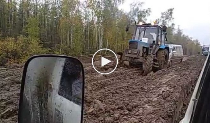 Участок федеральной дороги Колыма, который невозможно преодолеть без трактора
