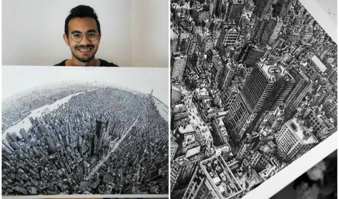 Египетский студент за 10 месяцев нарисовал Нью-Йорк в мельчайших деталях (10 фото)