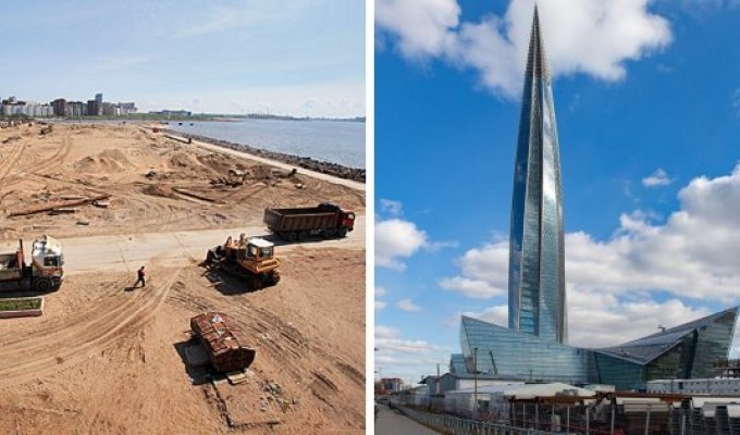 Знаменитые постройки до и после их появления (10 фото)
