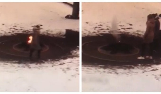 Поиграли: подростки снегом потушили Вечный огонь (4 фото + 1 видео)