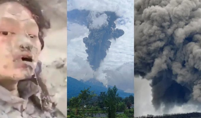 Туристка выжила во время извержения вулкана Мерапи и показала обожжённое лицо (3 фото + 3 видео)