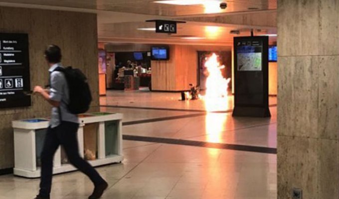 На вокзале Брюсселя застрелили террориста (5 фото + 2 видео)