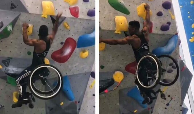 Спортсмен в инвалидной коляске продемонстрировал свою удивительную силу (5 фото)