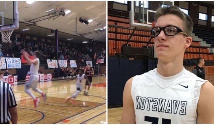 15-летний подросток стал звездой школы после своего невероятного победного броска в баскетбольном матче (2 фото + 2 видео)