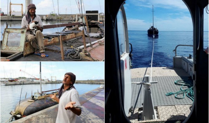 Польский моряк с кошкой 7 месяцев дрейфовал в Индийском океане (12 фото)