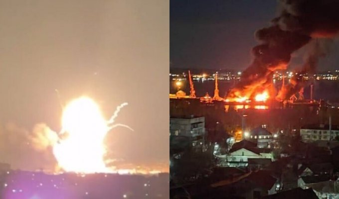 "Море горело": что известно о сегодняшних взрывах в Феодосии (10 фото + 5 видео)