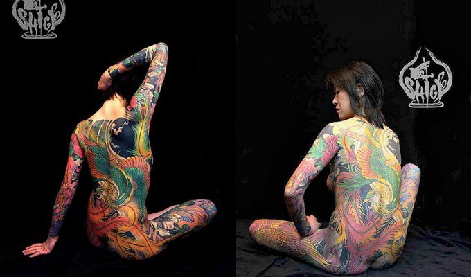 Сиге – японский мастер татуировок на все тело (14 фото)