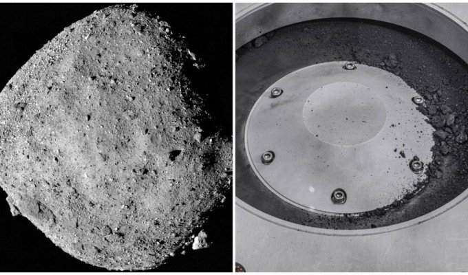 В НАСА впервые показали реголит с астероида Бенну (4 фото + 1 видео)