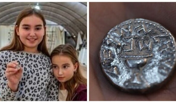 11-летняя девочка нашла в Иерусалиме древнюю и очень редкую монету (3 фото)