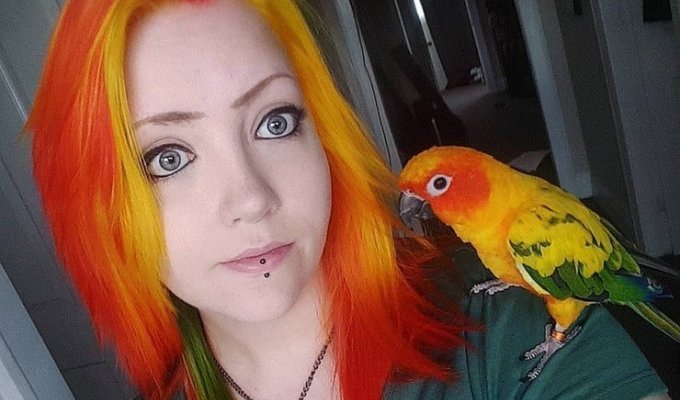 Австралийка покрасила волосы в цвет своего попугая, и это может стать трендом (11 фото)