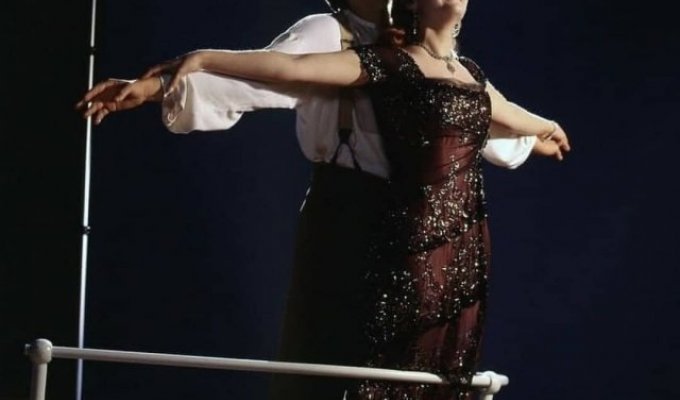 Архивные кадры съемок фильма "Титаник" с Леонадро Ди Каприо и Кейт Уинслет (13 фото)