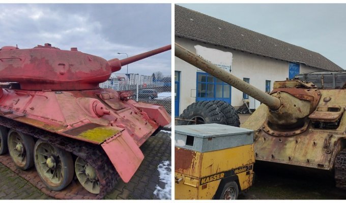 Житель Чехии решил сдать полиции розовый Т-34 и самоходку SD-100 (3 фото)