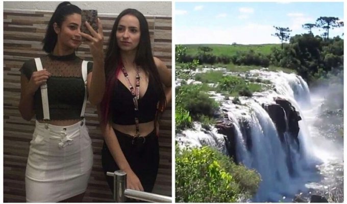 Неразлучные подруги из Бразилии разбились насмерть, упав в водопад с высоты 30 метров (6 фото)