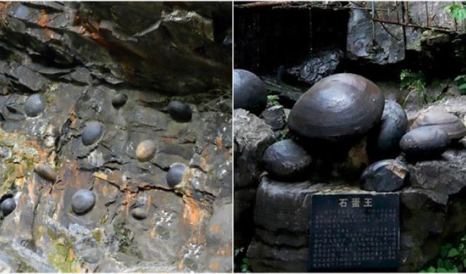 Утёс в Китае каждые 30 лет «несёт» каменные яйца (5 фото)