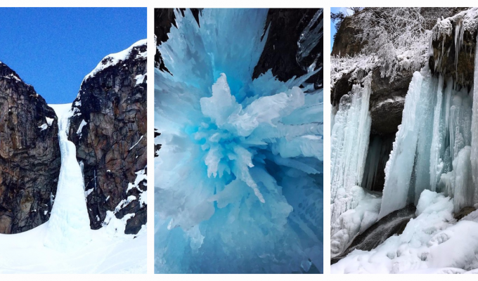 Лучше гор могут быть только... замёрзшие водопады (24 фото)