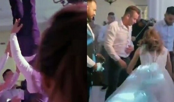 На свадьбе в Румынии жениху сломали позвоночник, когда подбрасывали вверх (3 фото + 1 видео)