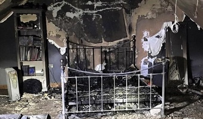 Спальня девочки-подростка полностью выгорела из-за оставленного на зарядке на ночь айфона (4 фото)