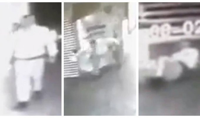 Инферно атаковало охранника офиса мэра Армении (5 фото + 1 видео)