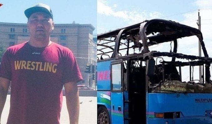 Казахстанец спас полсотни человек из горящего автобуса в России (2 фото)