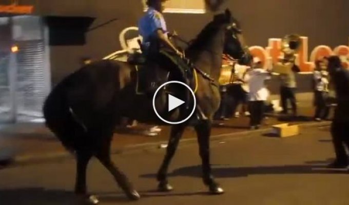 Танцующий конь из конной полиции США