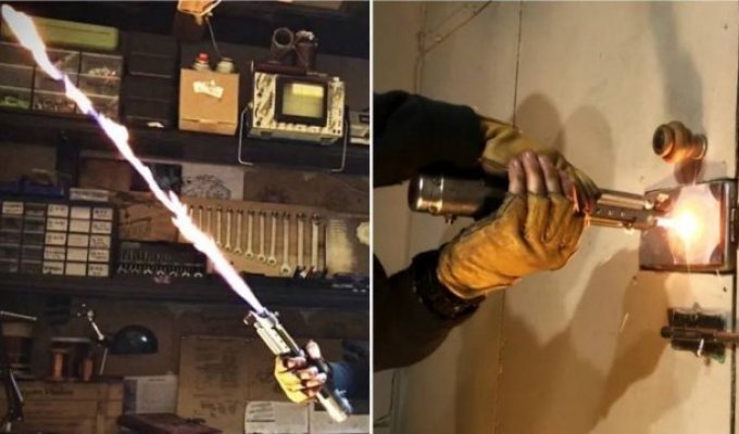 Блогер из России Алекс Буркан сделал первый в мире выдвижной световой меч из "Звездных войн" (4 фото)