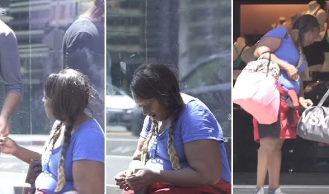 Авторы реалити-шоу дали бездомной женщине пачку денег, чтобы посмотреть, что она с ними сделает (7 фото + 1 видео)