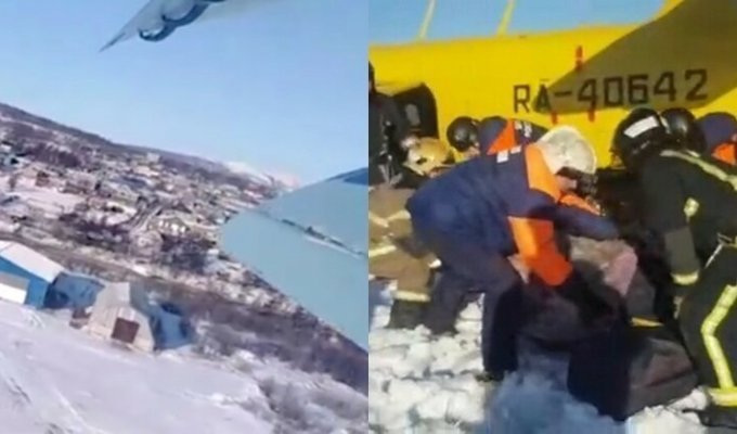 В Сети появилось видео жесткой посадки Ан-2 в Магадане (4 фото + 1 видео)