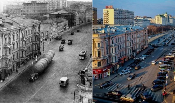 Архивные фото: российские города во время Великой отечественной — и сегодня (13 фото)