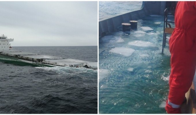 Китайский сухогруз затонул в Татарском проливе (5 фото)