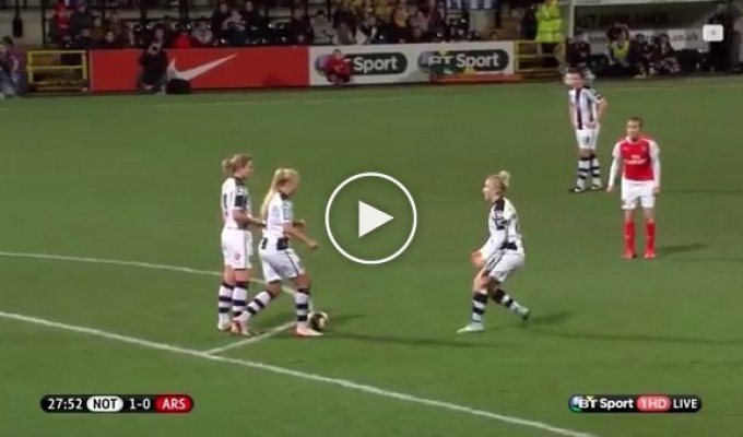 Фантастический гол в исполнение женской футбольной команды