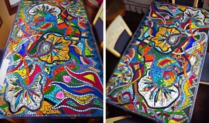 Мозаичный кухонный стол - своими руками (18 фото)