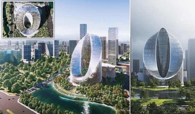 Китайцы строят башню в форме бесконечности (14 фото)
