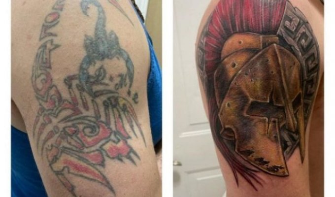 Люди, которые исправили неудачные татуировки (15 фото)