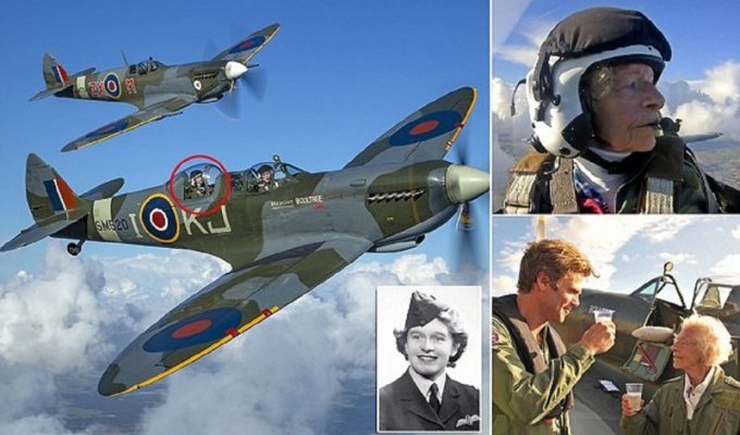 Британская военная летчица ошарашила всех в день своего 100-летнего юбилея! (5 фото + 1 видео)