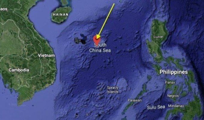 В Южно-Китайском море произошел мощный взрыв с выбросом радиации