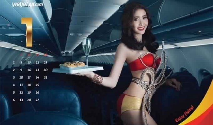 Вьетнамская авиакомпания выпустила бикини-календарь (12 фото)
