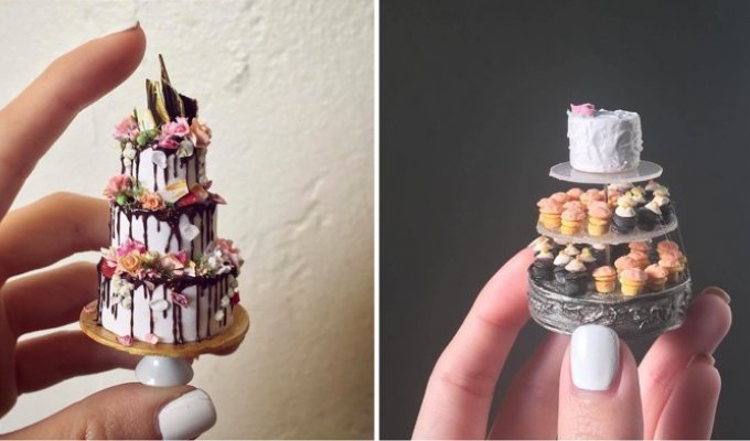 Художница создает из полимерной глины миниатюры свадебных тортов (9 фото)