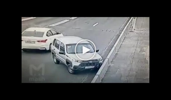 Водитель Нивы спрыгнул с Большеохтинского моста в Неву после небольшой аварии