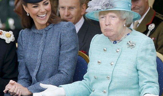 Что будет, если Трампа одеть в гардероб английской королевы? (63 фото)