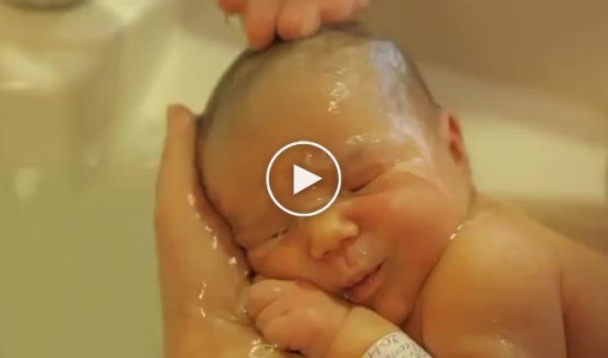 Трогательное купание младенцев
