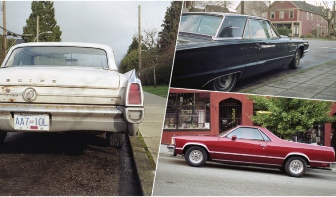 Фотограф снимает старые автомобили на улицах Ванкувера на плёночную Leica (26 фото)