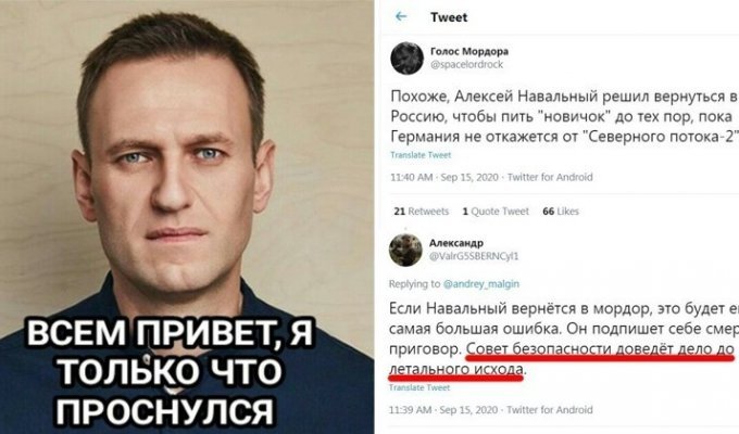 "Леша, заведи личный термос": реакция соцсетей на намерение Навального вернуться в Россию (16 фото)