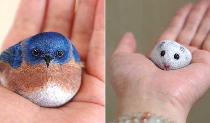 Это просто волшебство: Японка превращает камни в очаровательных животных (27 фото)