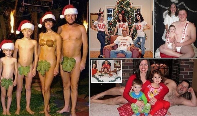 Самые нелепые, забавные и откровенные семейные открытки на Рождество (32 фото)