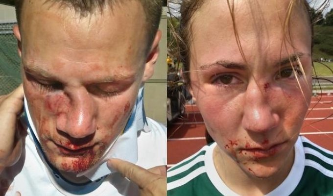 Брат и сестра - профессиональные футболисты - после неудачного матча (3 фото)
