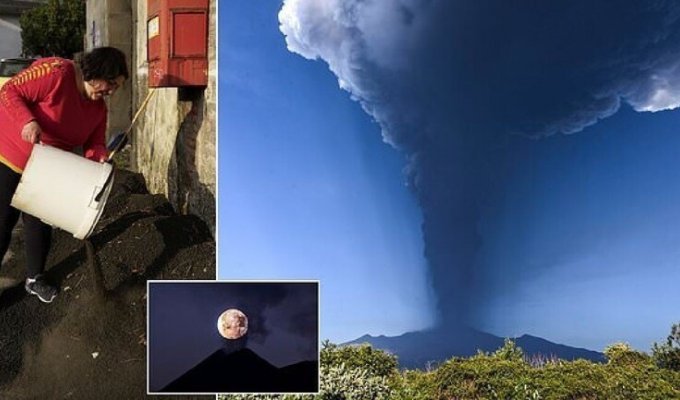 Вулкан Этна снова активизировался и засыпал пеплом все вокруг (9 фото)
