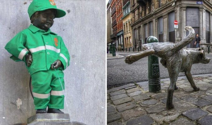 Писающие статуи Брюсселя (9 фото)