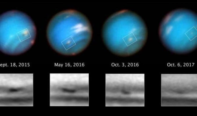 Телескоп "Хаббл" запечатлел гигантский умирающий шторм на Нептуне (5 фото)