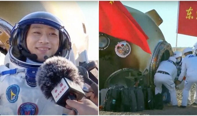 Китайские космонавты вернулись на Землю после миссии "Шэньчжоу-17" (9 фото + 1 видео)