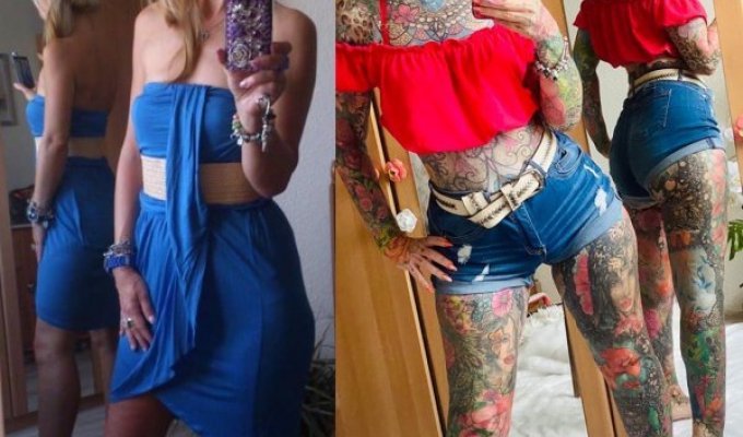 Баба ягодка опять: 55-летняя Керстин Тристан из Германии решила покрыть все тело татуировками (15 фото)